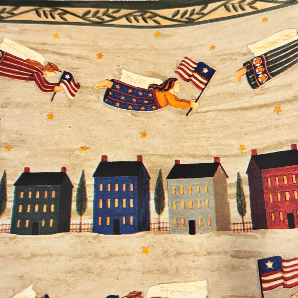 Vintage Americana Chesapeake Patriotic Wallpaper Border Angels Flags FF1106-2